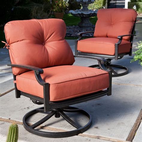 Cast aluminum outdoor patio furniture is built to last for a long time. Belham Living San Miguel Cast Aluminum Deep Seat Swivel ...