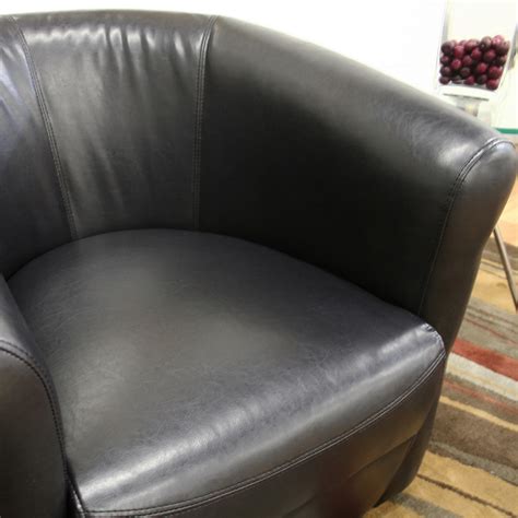 Brown faux leather swivel recliner chair & foot stool3 months old and bought for over £500 but sadly no longer need. Julian Faux Leather Swivel Club Chair - Black Brown | DCG ...