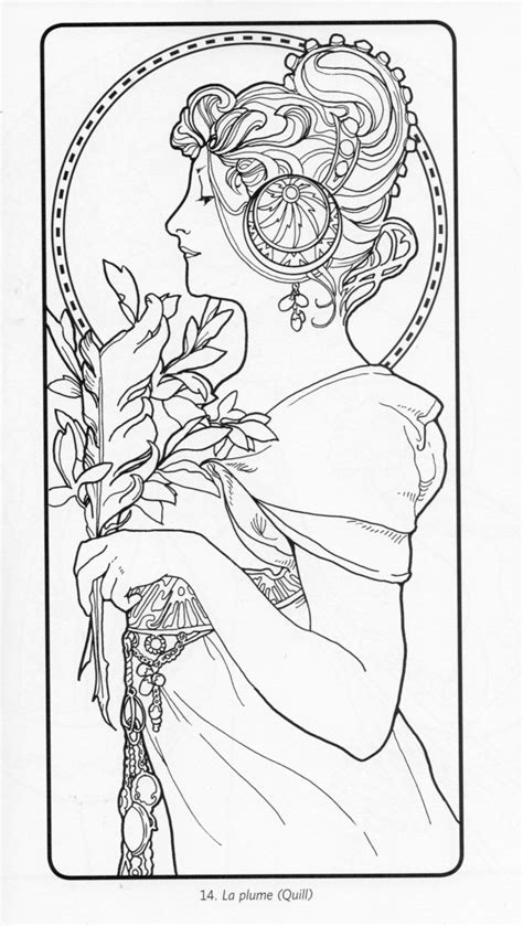 Art nouveau coloring pages are a fun way for kids of all ages to develop creativity, focus, motor skills and color recognition. Art nouveau pattern, Mucha art, Alphonse mucha art