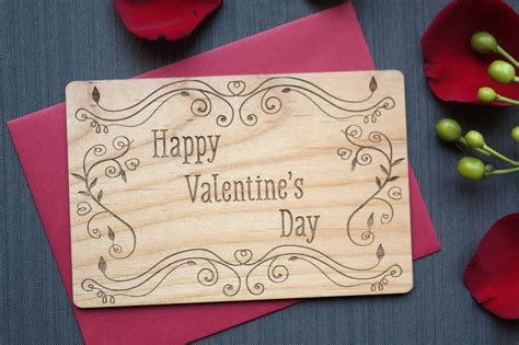 See more ideas about valentines cards, cards, cards handmade. Unique Valentines Day Card - Valentine's Day Wood Card #TriElegance | Happy valentines day card ...
