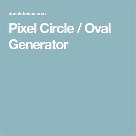 Generate pixelated circles and ellipse to use as a guideline for placing blocks in your favourite games. Pixel Circle / Oval Generator