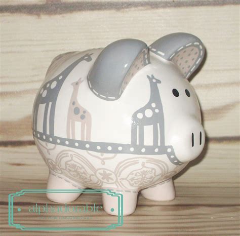 Each piggy bank is hand painted especially for you on an individual basis, so. Alphadorable: Custom hand painted piggy bank to coordinate ...
