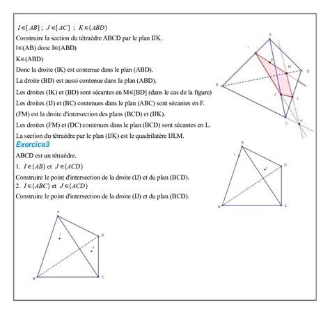 Géométrie dans l'espace - Exercices corrigés 1 - AlloSchool