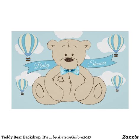 Greet the new mom with a simple aside from a single cake, there are new cake ideas that are very popular for baby shower parties. Teddy Bear Backdrop, It's a Boy, Baby shower Poster ...