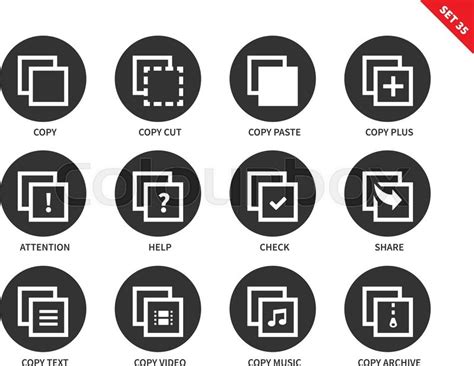 (✿╹◡╹) cute (๑>ᴗ<๑) it is used in many countries in the world. Copy files vector icons set. Computing ... | Stock vector ...