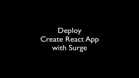 As our prophet once announced, create react app supports typescript out of the box, which makes starting a new app (also migrating from these relatively new) a lot easier 🎉. Deploy Create React App to Surge - YouTube