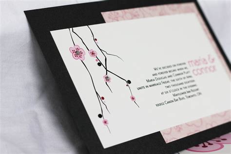 A nice tuxedo and wedding dress from their partner companies (including dress fitting) hair styling: Wedding Invitation Package Japanese by ImpressionsByKrystal | Pink wedding invitations, Wedding ...