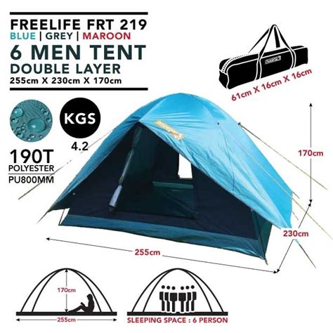 Freelife frt 219 (4,6,8men tent). Pembekal Khemah Camping & Alat Tulis