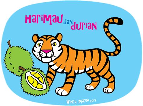 Harimau (panthera tigris) adalah kucing terbesar di dunia. Art and Lore: Harimau dan Durian