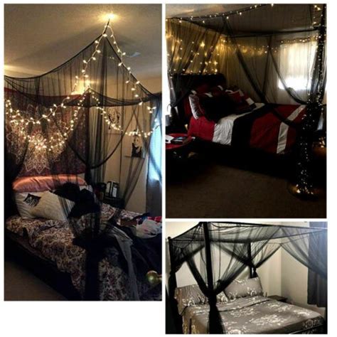 Canopy bed ideas can make you fall in love with your bedroom again. 4 Corner Post Bed Canopy Mosquito Net Netting Black Full ...