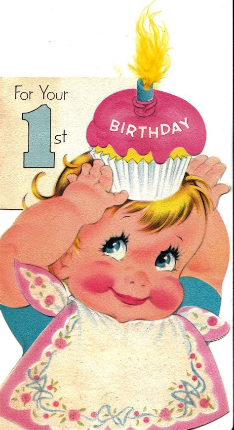 There's a reason the tradition of birthday cards has endured. images of vintage baby's first birthday card | images of ...