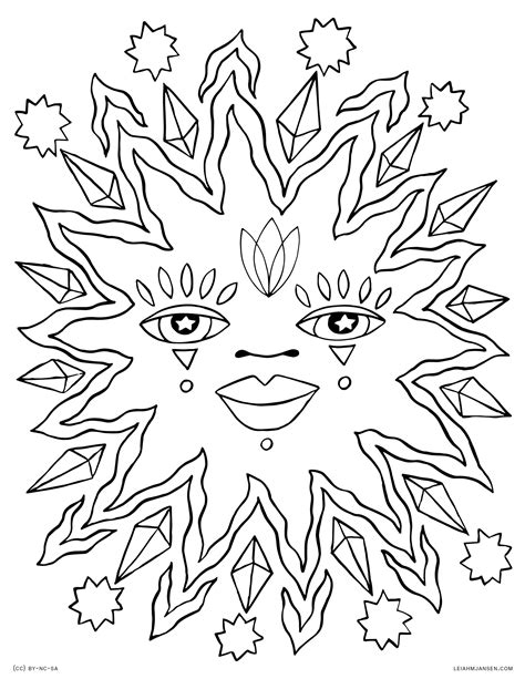 Dark coloring pages for adults. Celestial Sun And Moon Coloring Pages For Adults - Get ...