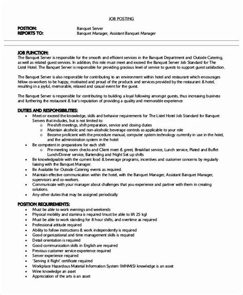 Bank managers work with branch workers, including tellers and loan officers, as well as customers during the for more information on what it takes to be a bank manager, check out our complete bank manager job description. Servers Resume Job Description Awesome Sample Server ...