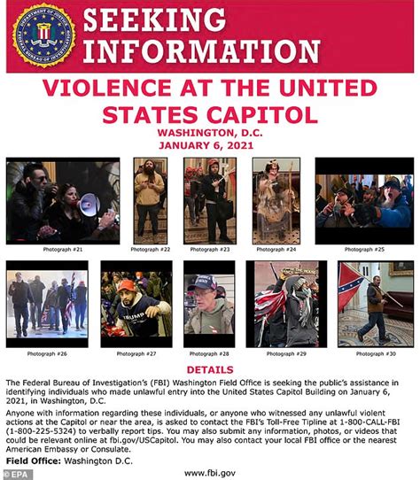 6 assault on the capitol building where five died, including a capitol police officer. FBI offers a $50,000 reward for pipe bomb suspect after IEDs were left outside RNC and DNC HQs ...