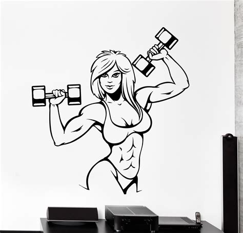 We have 272 free woman body vector logos, logo templates and icons. Wall Decal Woman Girl Bodybuilder Fitness Gym Interior ...