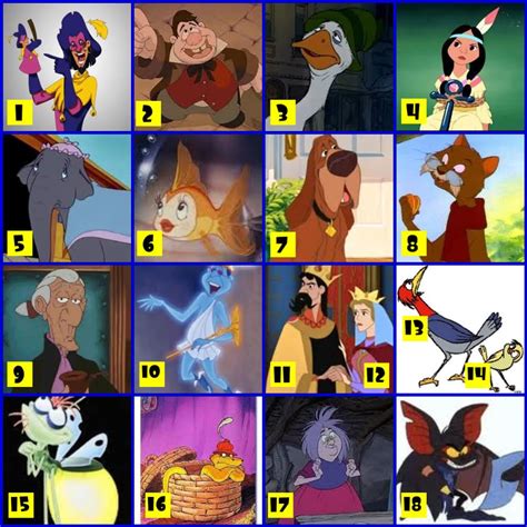 disney characters | Can you name the Lesser Known Animated ...