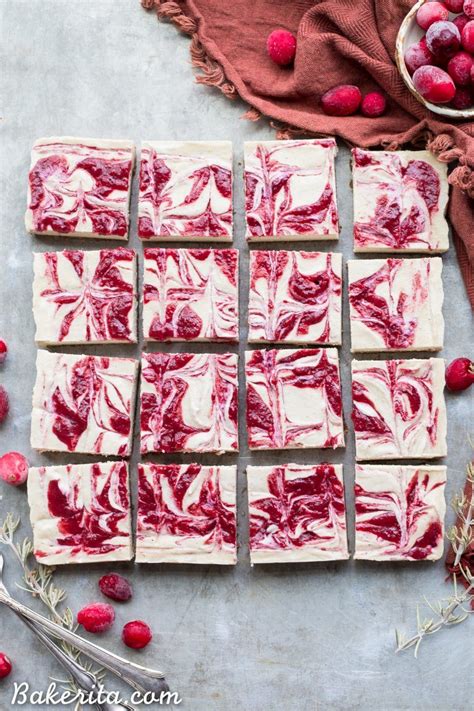 Among the prettiest fall crops, their pale red streaked pods yield white beans blotched with the same red color. Vanilla Bean Cranberry Cheesecake Bars | Recipe ...