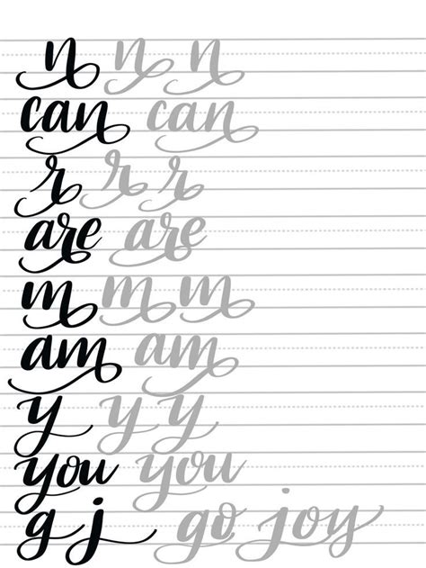 · download these 3 free printable modern calligraphy practice sheets to try 3 different lettering styles and techniques. Hand Lettering: Flourish Tutorial & Free Printable ...