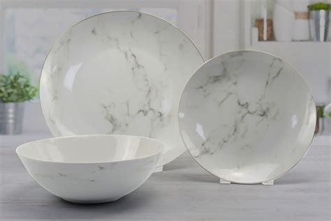 Search by collection, style, or edition. 12Pc Marble Dinner Plate Set | Shop | Wowcher