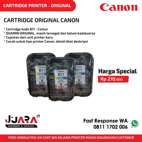 Mx320, mx330, mx377, mx397, mx410, mx497, mx537, mx860. Cartridge Canon 811 (Colour) Original Lose Pack | JuaraIT