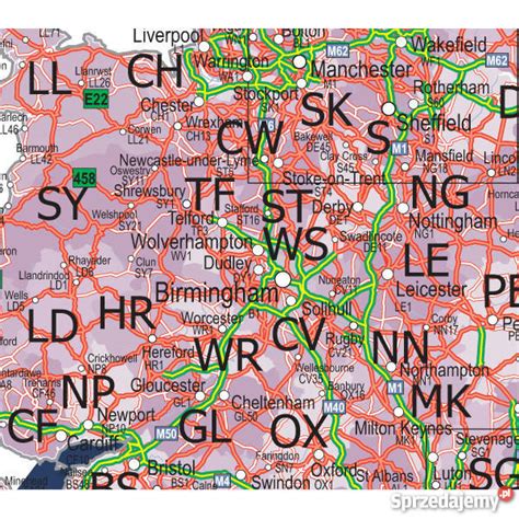 Anglia, walia i szkocja, położone na wyspie wielka brytania, wraz z irlandią północną, leżącą w północnej części wyspy irlandia tworzą zjednoczone królestwo (ang. Mapa Drogowa Wielka Brytania + kody 160x120 Katowice ...
