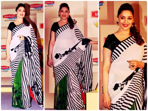 Those who have been with him at any point in life would recall him as one who showered his love without hesitation or any barriers Madhuri Dixit in Satya Paul black & white saree for Mahayog Soya launch | Stylish Designer ...