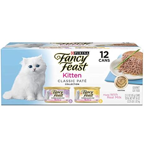 Made with milk for transitioning kittens. Purina Fancy Feast Tender Feast Wet Kitten Food Variety ...