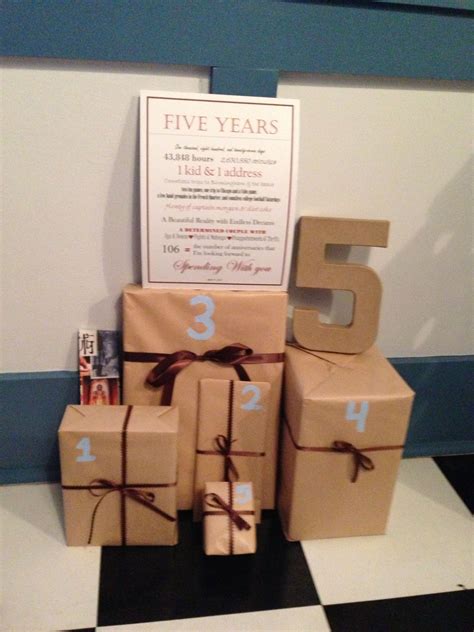 Maybe you would like to learn more about one of these? 5 year anniversary. 1 gift that reminds you of each year ...