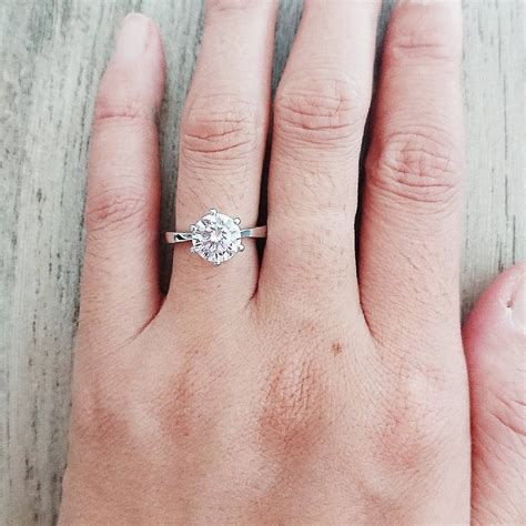 These rings were often crafted with lacy and the various types. 2 Carats 6 Prong Solitaire Engagement Ring Promise Ring for | Etsy | Promise rings for her ...