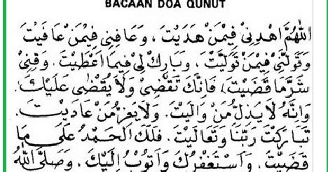 Qunut subuh adalah qunut yang berada atau di lakukan pada setiap sholat subuh, tepatnya di bacakan ketika setelah membaca doa i'tidal atau sebelum turun untuk melakukan sujud pada rakaat kedua. Inilah Bacaan Doa Qunut Pada Sholat Subuh Lengkap Arab ...