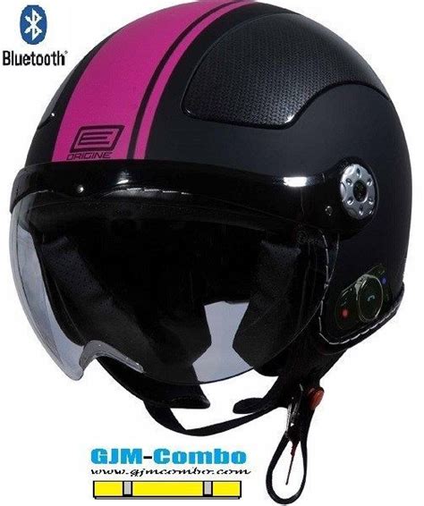 You'll find motorcycle open face helmets packed with high tech features like lightweight polycarbonate shells, bluetooth connectivity and innovative vent features. Origine PILOTA (Clear Shield) Flat Black-Pink Blinc ...