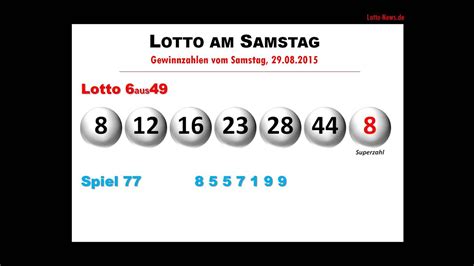 Lottozahlen vom lotto am samstag 19.12.2015 sind da. Lotto am Samstag: Lottozahlen Ziehung vom 29.8.2015 - YouTube