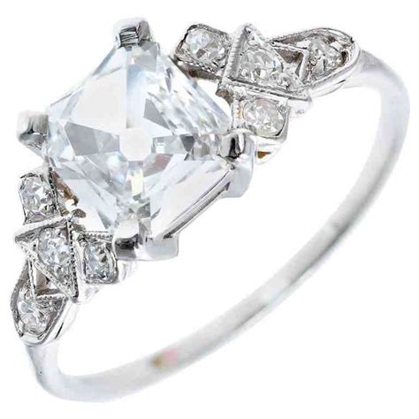 Platinum engagement rings in edmonton are extremely costly and sought after by the wealthiest individuals within the city along with diamonds and specialty. Platinum Square Diamond Engagement Rings | Vintage engagement rings unique, Square engagement ...