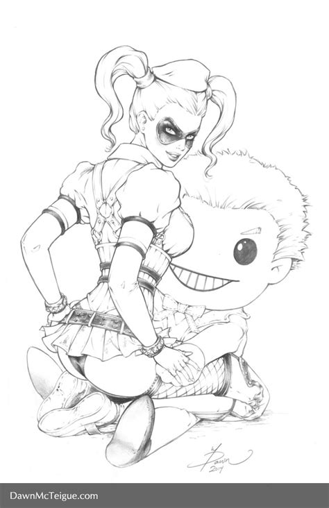 More than 2500 free coloring pages for adults to download in pdf or to print. Arkham Asylum Harley w/ Joker Plush - Pencils by Dawn-McTeigue