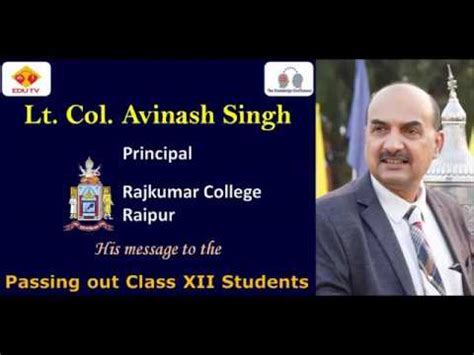 Resonance raipur coaching is best for iit jee main, jee advanced, pre medical (neet ug, aiims), ntse, class 6 to class 10, olympiad. Lt. Col Avinash Singh, Principal Rajkumar College, gives ...