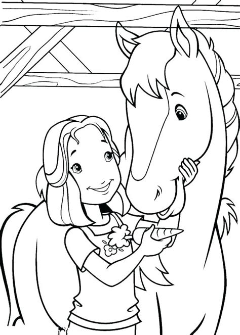 Friendship is magic is an animated series dedicated to the adventures of such we have compiled for you a large collection of 100 my little pony coloring pages. Little Girl Feeding Horse With Carrot Coloring Page - Free Printable Coloring Pages for Kids
