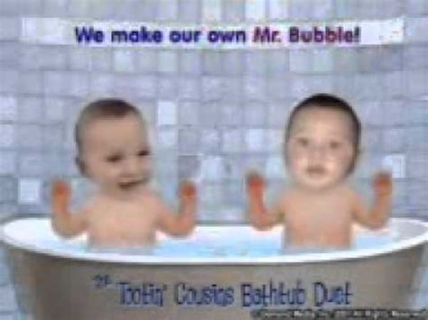 More videos of tootin', bathtub, baby, cousins are available. Bathtub bubble babies - YouTube