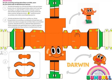 Plotterdateien, bastelbögen zum ausdrucken, explosionsboxen, bastelmaterial. Bastelvorlagen Gumball | Ausmalbilder