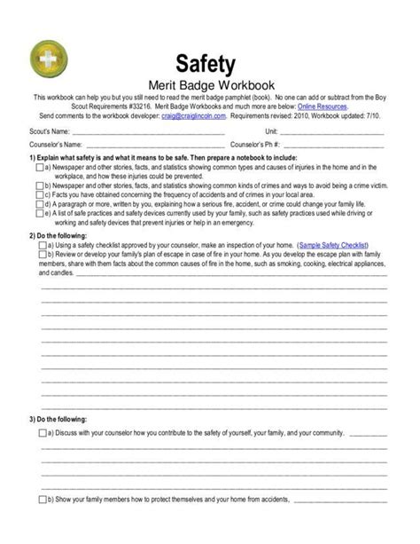 Use this workbook as a guide as you organize your thoughts and prepare to meet with your merit badge counselor. Chemistry Merit Badge Worksheet | Briefencounters