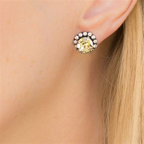 Maybe you would like to learn more about one of these? Pale yellow light topaz crystal stud earrings | Crystal ...