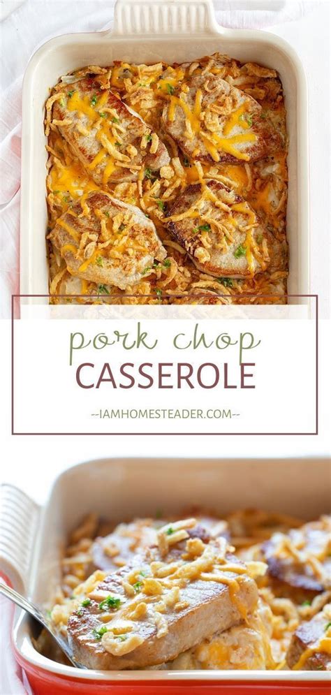 Whisk together soup, milk, sour cream and black pepper. Pork Chop Casserole | Recipe in 2020 | Pork chop casserole ...