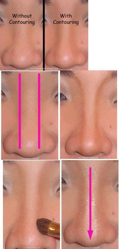 To contour your nose, you can either use a contour stick in a shade that's about three to four times darker than your regular skin tone or a darker liquid foundation. How To Contour Your Nose | Nose contouring, Contour makeup, Makeup techniques