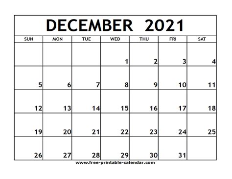 Free 2021 calendars that you can download, customize, and print. December 2021 Calendar Printable | Example Calendar Printable