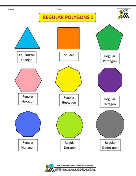 The sum of the internal angles in a simple pentagon is 540°. Printable Shapes 2D and 3D