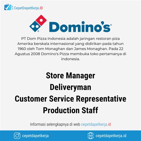 Store supervisor adalah jabatan yang ada di toko toko besar. Loker Store Manager, Deliveryman, Customer Service Representative, Production Staff - PT. Dom ...