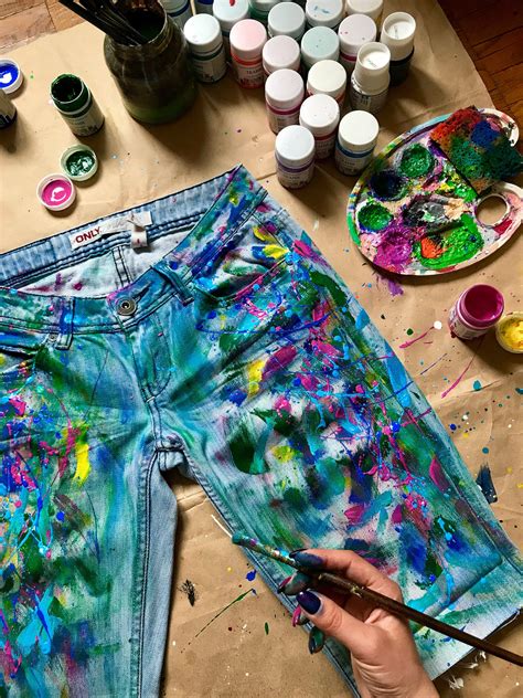 I'm a huge fan of '80s music and fashion, but '80s decor…not so much. Paint splatter Jeans Spray paint clothing Blots jeans ...