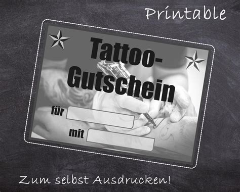 Im folgenden wird gezeigt, wie sie sich auf den schriftlichen. PDF Tattoo Gutschein Vorlage zum Ausdrucken. Download. | Etsy