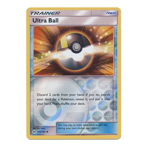 The ultra ball (ハイパーボール hyper ball) is a poké ball that has a 2x catch rate modifier, double of that of a standard poké ball and 33% more of that of a great ball. Ultra Ball 135/149 SM Base Set Reverse Holo Uncommon Trainer Pokemon Card NEAR MINT TCG - POKEMON