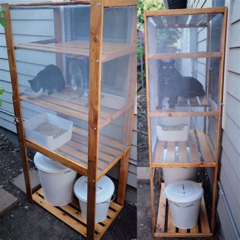 Metod cabinet, billy bookcase, hol. DIY outdoor cat litter box/ catio made using an IKEA Hejne ...