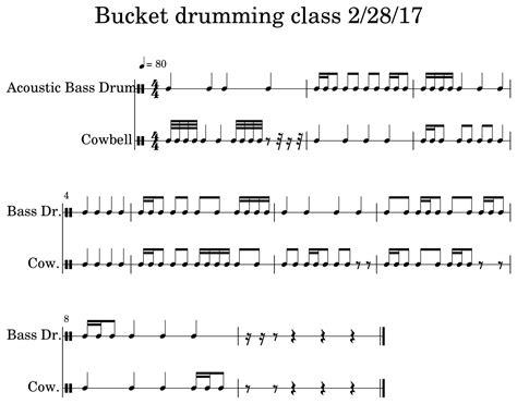 Check out the video below where you will see how you can use bucket beats to inspire and motivate students. Bucket drumming class 2/28/17 - Sheet music for Drum Set